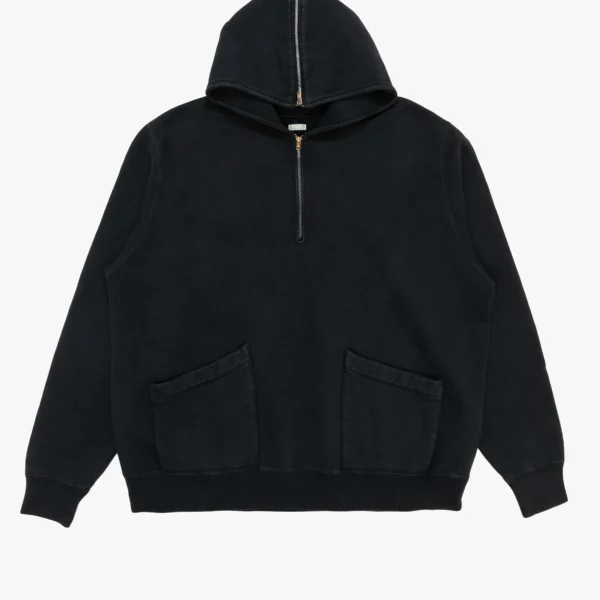 A.PRESSE Sailor Half Zip Hoodie - Black