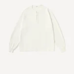 A.Presse Cashmere Blend Wafflel Henley Neck Shirt - White