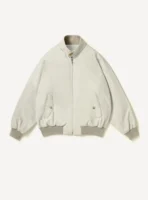 A.Presse Cotton Silk Back Gabardine Harrington Jacket - Ecru
