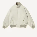 A.Presse Cotton Silk Back Gabardine Harrington Jacket - Ecru