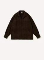 A.Presse Silk Nep Loop Collar Shirt - Brown