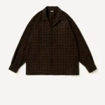 A.Presse Silk Nep Loop Collar Shirt - Brown