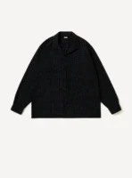 A.Presse Silk Nep Loop Collar Shirt - Black