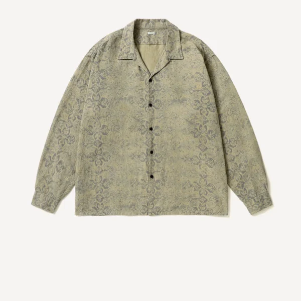 A.Presse Vintage Linen Cotton Loop Collar Shirts - Brown