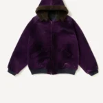 A.Presse Vintage Souvenir Velour Hooded Jacket - Purple