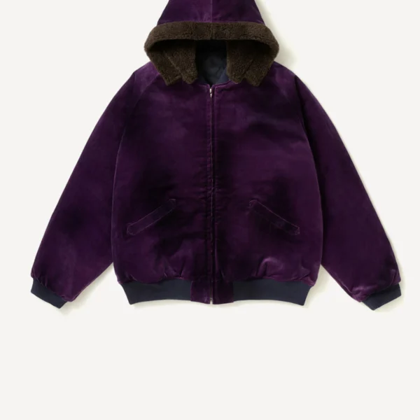 A.Presse Vintage Souvenir Velour Hooded Jacket - Purple