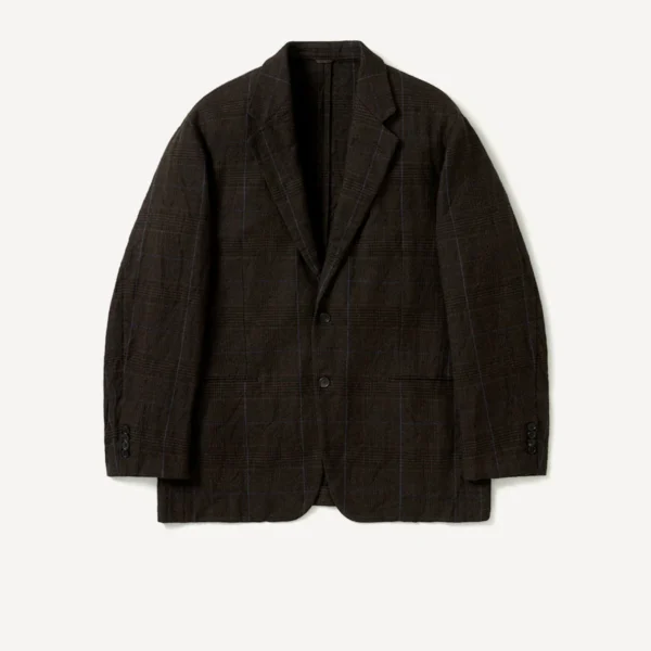 A.Presse Washed Alpaca Linen Tweed Jacket - Brown