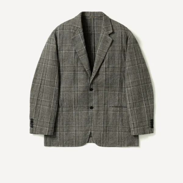 A.Presse Washed Alpaca Linen Tweed Jacket - Grey