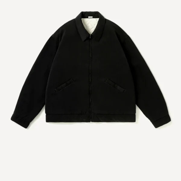 A.Presse Washed Silk Rayon Gabardine Jacket - Black