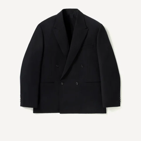 A.Presse Wool Double Breasted Coat - Navy