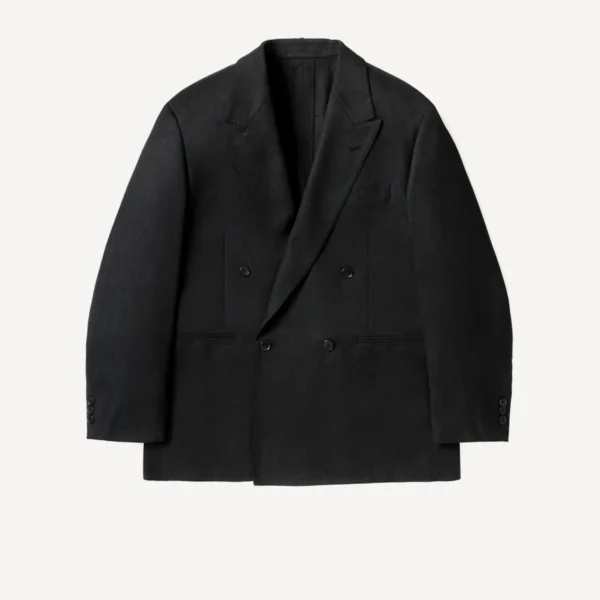 A.Presse Wool Double Breasted Jacket - Charcoal