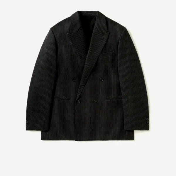 A.Presse Wool Double Breasted Jacket - Navy