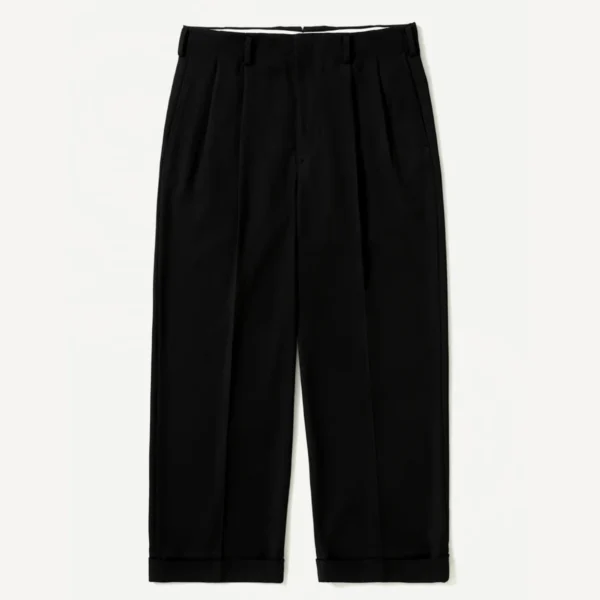 A.Presse Wool Wide Tapered Trouser - Black