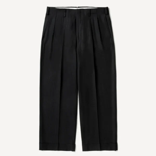 A.Presse Wool Wide Tapered Trouser - Charcoal