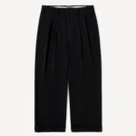 A.Presse Wool Wide Tapered Trouser - Navy