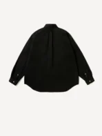 A.PRESSE Double Weave Twill Regular Collar Shirt Black