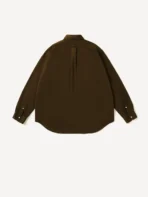 A.PRESSE Double Weave Twill Regular Collar Shirt D.Olive
