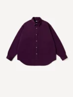 A.PRESSE Double Weave Twill Regular Collar Shirt - Purple