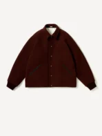 A.PRESSE High Twist Cashmere Melton Coach Jacket - Burgundy