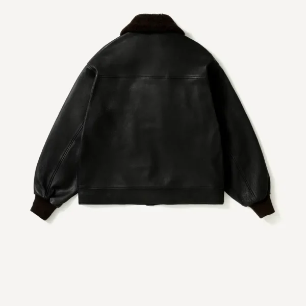 A.PRESSE Leather A-1 Flight Jacket - Black