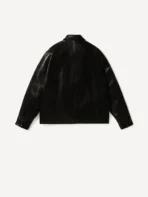 A.PRESSE Leather Coach Jacket - Black