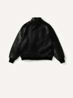 A.PRESSE Leather Harrington Jacket - Black