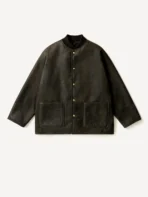 A.PRESSE Mouton Car Club Snap Coat - Brown