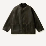 A.PRESSE Mouton Car Club Snap Coat - Brown