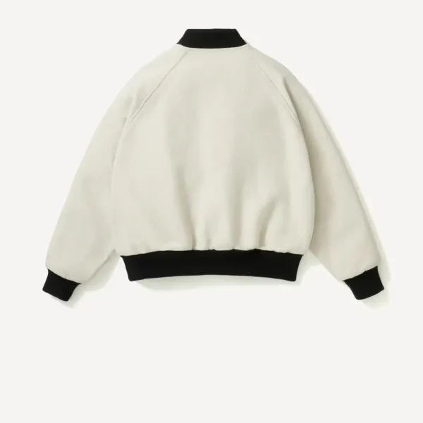 A.PRESSE Rigid High Twist Cashmere Melton Award Jacket - White