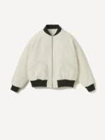 A.PRESSE Rigid High Twist Cashmere Melton Award Jacket - White