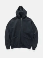 A.pressse Sailor Hood Half Zip Sweatshirt Black front view