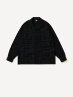 A.PRESSE Silk Nep Loop Collar Shirt - Black