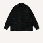 A.PRESSE Silk Nep Loop Collar Shirt - Black