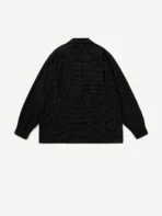 A.PRESSE Silk Nep Loop Collar Shirt - Black