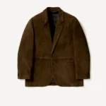 A.PRESSE Suede Leather Tailored Jacket - Brown