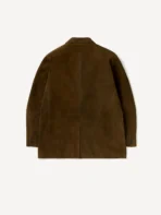 A.PRESSE Suede Leather Tailored Jacket - Brown