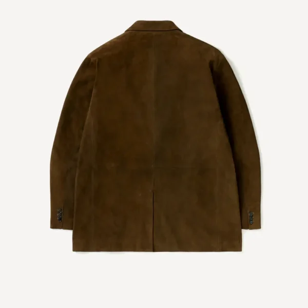 A.PRESSE Suede Leather Tailored Jacket - Brown