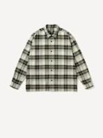 A.PRESSE Vintage Cotton Silk Nep Twill Check Shirt - Gray