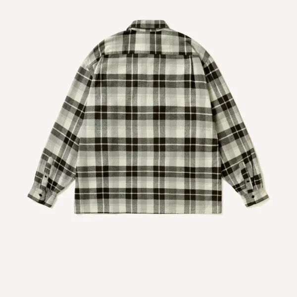 A.PRESSE Vintage Cotton Silk Nep Twill Check Shirt - Gray