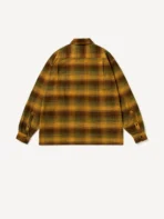 A.PRESSE Vintage Cotton Silk Nep Twill Check Shirt - Mustard