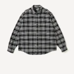 A.PRESSE Vintage Cotton Silk Nep Twill Check Shirt - Navy