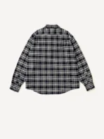 A.PRESSE Vintage Cotton Silk Nep Twill Check Shirt - Navy