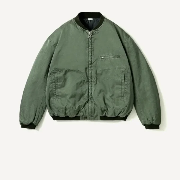 A.PRESSE Vintage Silk Air Force Jacket - Sage