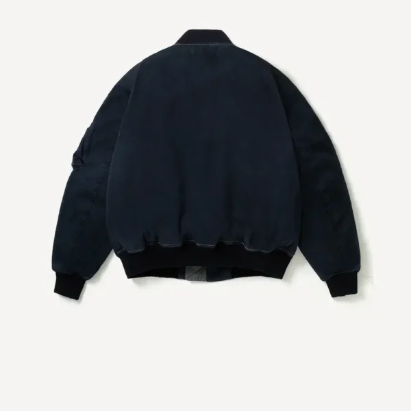A.PRESSE Vintage Silk B-15C Flight Jacket - Navy Gray