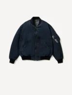 A.PRESSE Vintage Silk B-15C Flight Jacket - Navy Gray