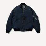 A.PRESSE Vintage Silk B-15C Flight Jacket - Navy Gray