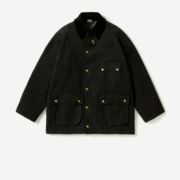 A.PRESSE Vintage Silk Hemp Riding Oiled Jacket - Olive