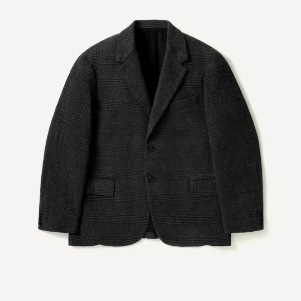 A.PRESSE Washed Cashmere Silk Jacket - Charcoal