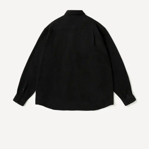 A.PRESSE Wool Regular Collar Shirt - Charcoal