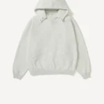 Alt Text: A.Presse Vintage Attached Snap Hood Pullover Black front view